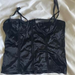 Black lace bustier top